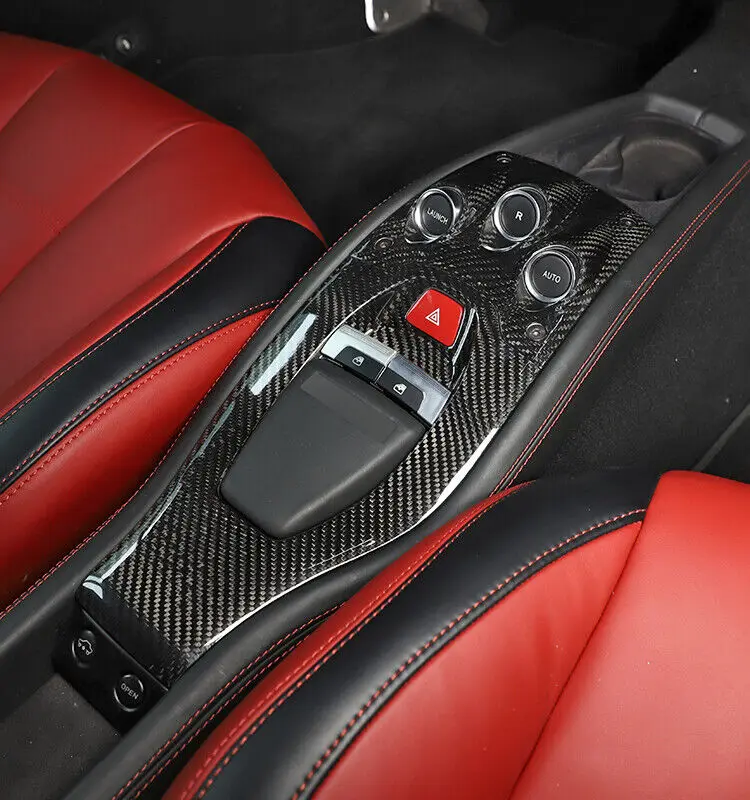 

Carbon Fiber Car Console Gear Shift Switch Button Panel Parts For Ferrari 458 2011-2016