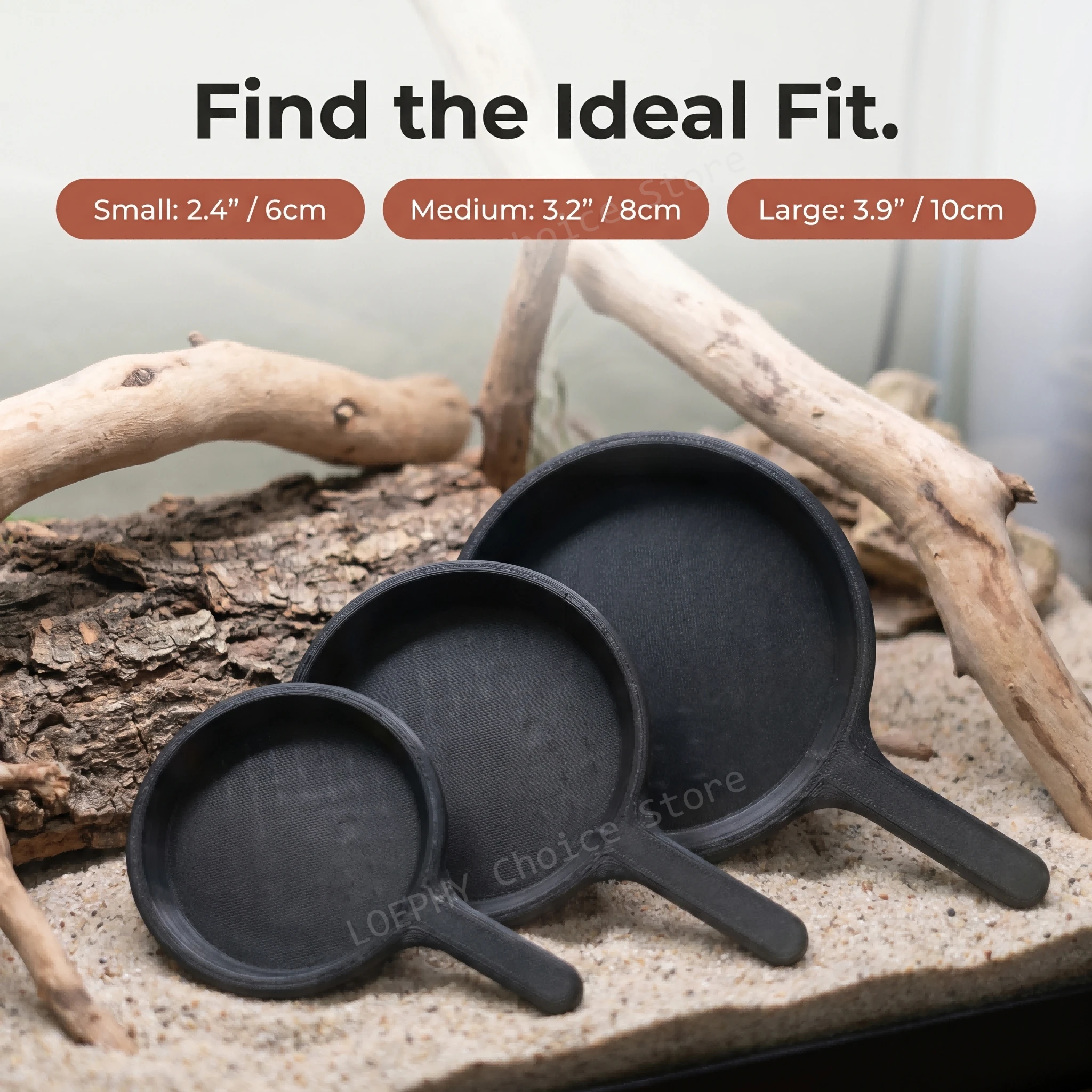 Funny Frying Pan Design Gecko Water Dish Food Grade PETG for Leopard Gecko Crested Gecko Bearded Dragon  for Terrarium Setup - view 6