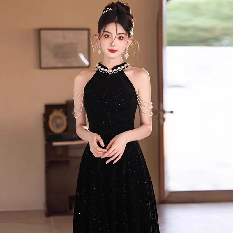 

Slim-fit Black Luxury Evening Dress Women 2026 New Style High-end Formal Gown For Woman Elegant Party
