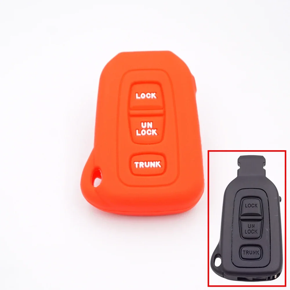 Cocolockey Silicone Car Key Cover Shell Fob Case dla 2002-2006 Lexus LS430 3Button Smart Prox Enter Car Remote Key Fob