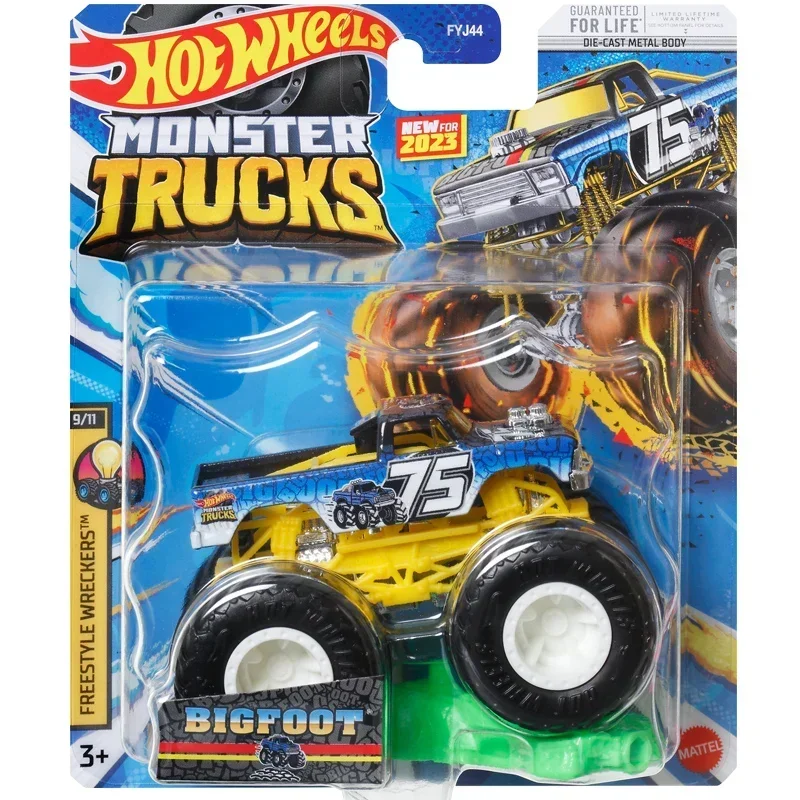 Original Hot Wheels Auto Monster Trucks Jungen Spielzeug für Kinder 1/64 Druckguss Big Foot Voiture zurück zu zukünftigen Dodge Charger Batman