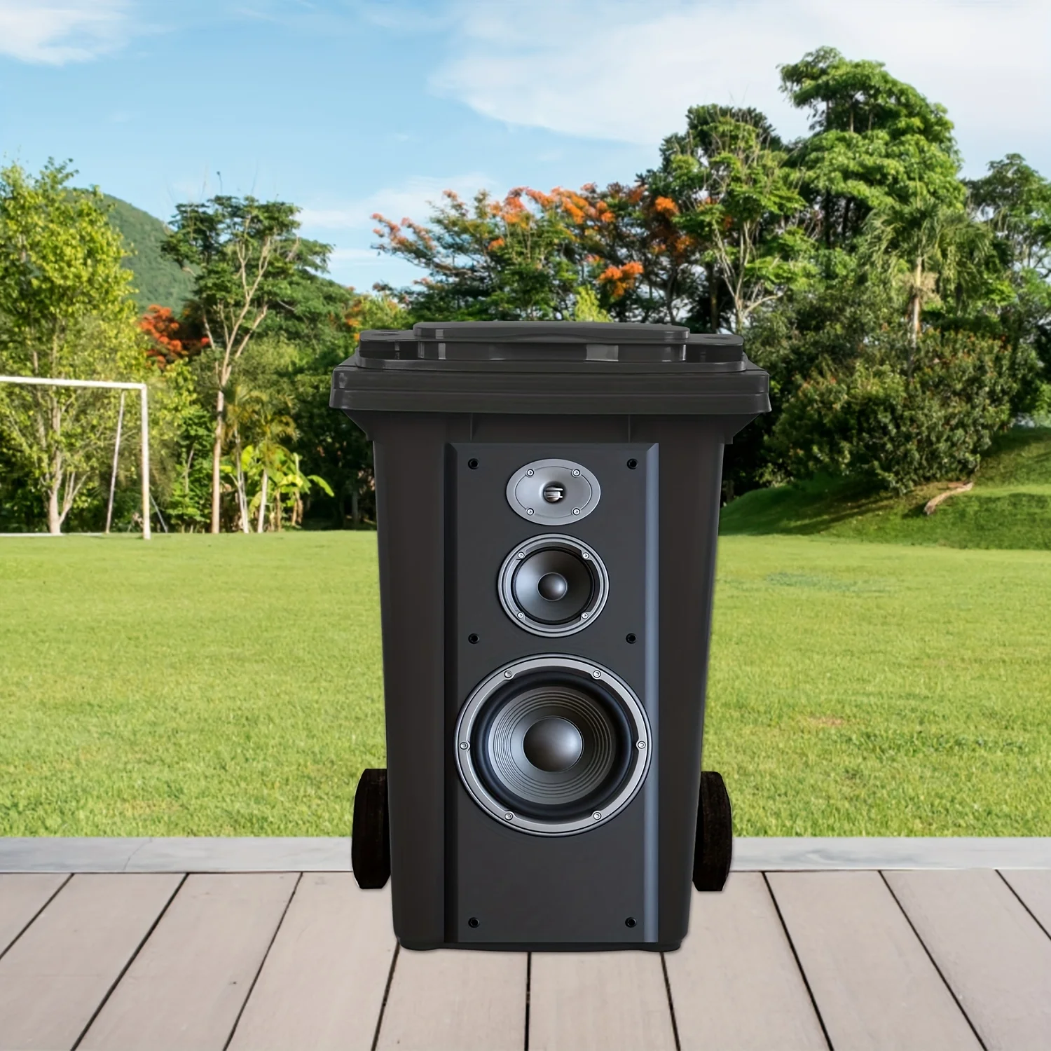 1 Retro Speaker Design Trash Can Sticker 30x70cm (11.8 