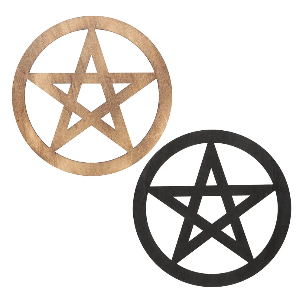 

2pcs Pentagram Rustic Retro Rustic Home Decor Household Hand Carved Household Decor Hanging Accessories