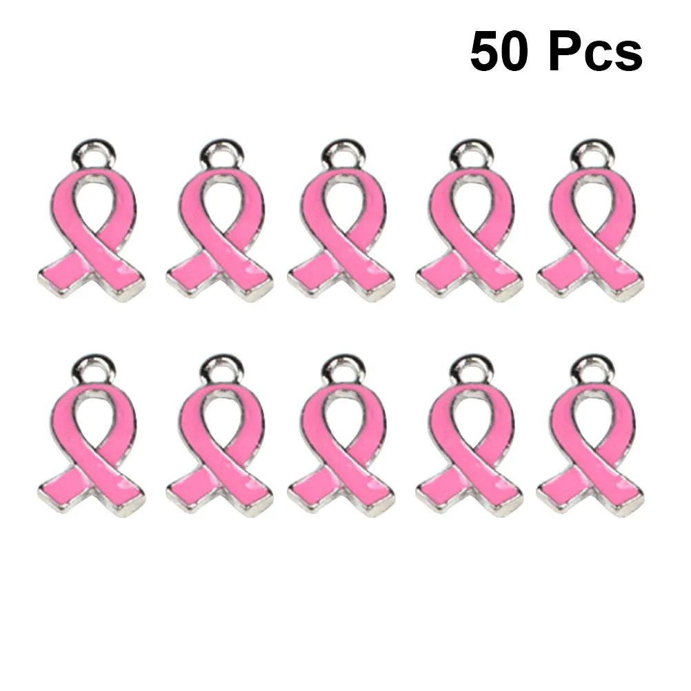 

50pcs Ribbon Charms For Women Girls Diy Jewelry Making Keychain Ribbon Necklace Pendant Diy Pendant Decor Gift