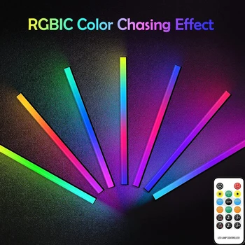 RGB LED Light Bar for Gaming PC 1 2 Dual Rigid Lamp Bluetooth Music Sync 20key Remote Cont