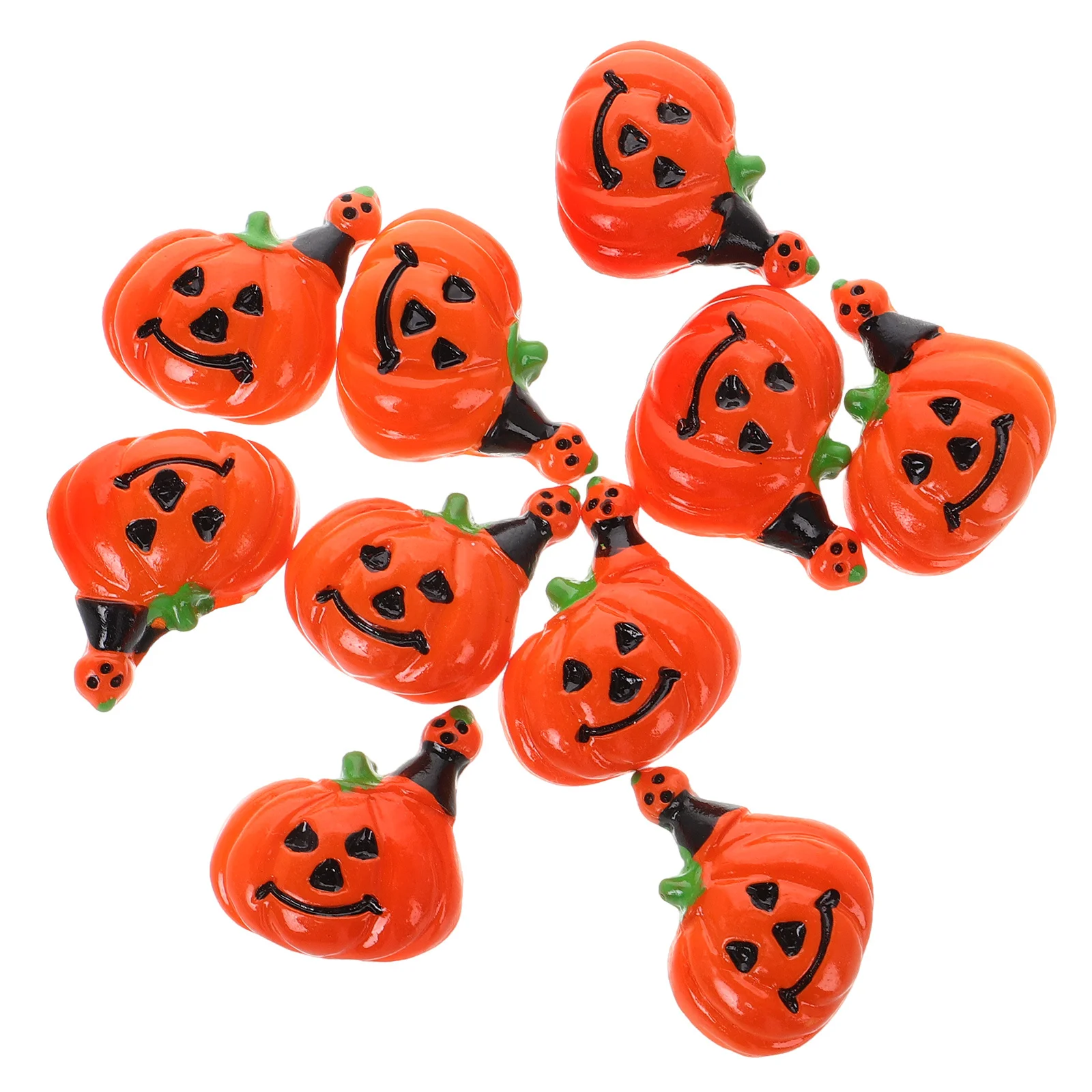

10Pcs Resin Halloween Accessories Mini Pumpkin DIY Craft Decorations for Party Hairpins Rings Phone Case Resin Halloween Decor