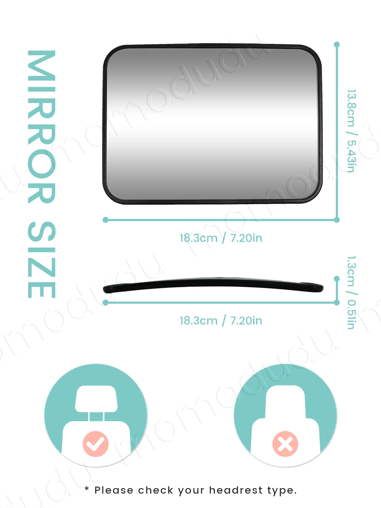 Car Mirrors for Baby Car Seat Shatterproof Mirrors Adjustable Rear-Facing Mirror for of Toddler Easy to Install on Cars Headrest