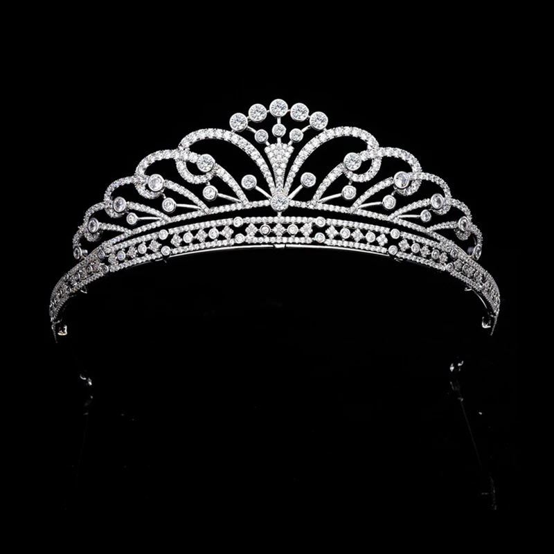 Himstory-Tiara de circonita cúbica de lujo para mujer, diadema nupcial, corona de boda, accesorios para el cabello, Princesa, evento, fiesta, joyería CZ