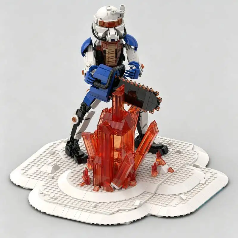 1170PCS Arctic Explorer Figure Display Building Blocks DIY Assembly Model With Crystal Base Science Fiction Scene Creative Gift