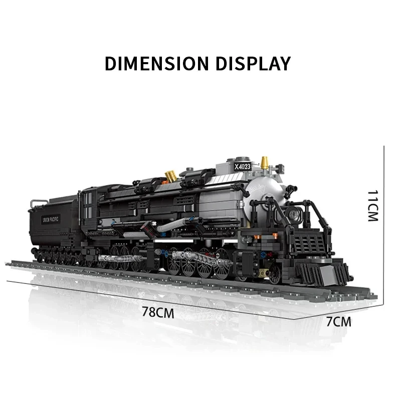 1608PCS Steam Train Building Blocks The Union Pacific Big Boy Train City Railway Assemble Model Bricks Kid Toys Holiday Gifts