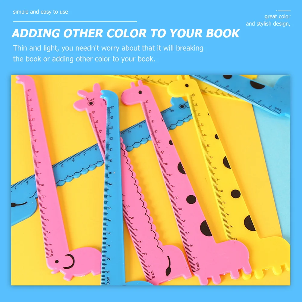 

30pcs Giraffe Straight Rulers 30Cm Portable Plastic Measuring Ruler For Kids Students School Supply Cartoon Scale Drawing Tool