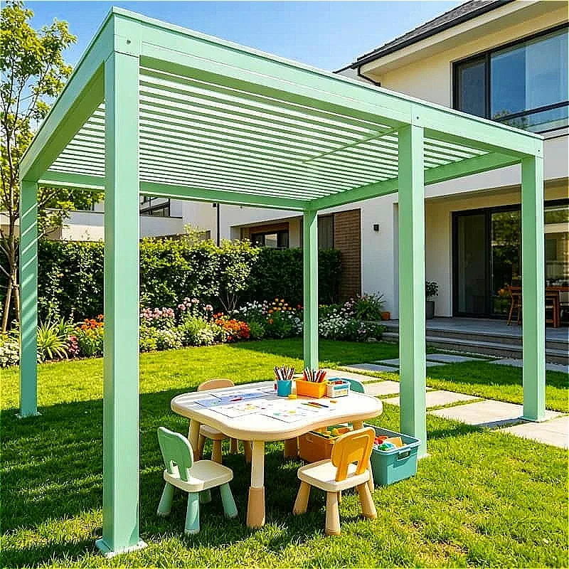 Deck Pergola 3x4m Aluminum Motorized Louvered Waterproof Roof For Patio Garden Backyard Carport Shade Customized