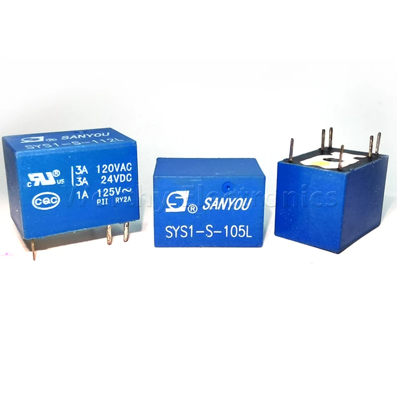 

Free Shipping 10PCS SYS1K-S-105L Electronic Electromagnetic DC Relay 12VDC 6PIN