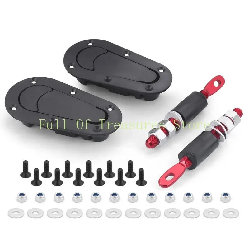 Carbon Fiber Racing Car Quick Release Bonnet Lock Hood Pins Latch without Key Locking Kit