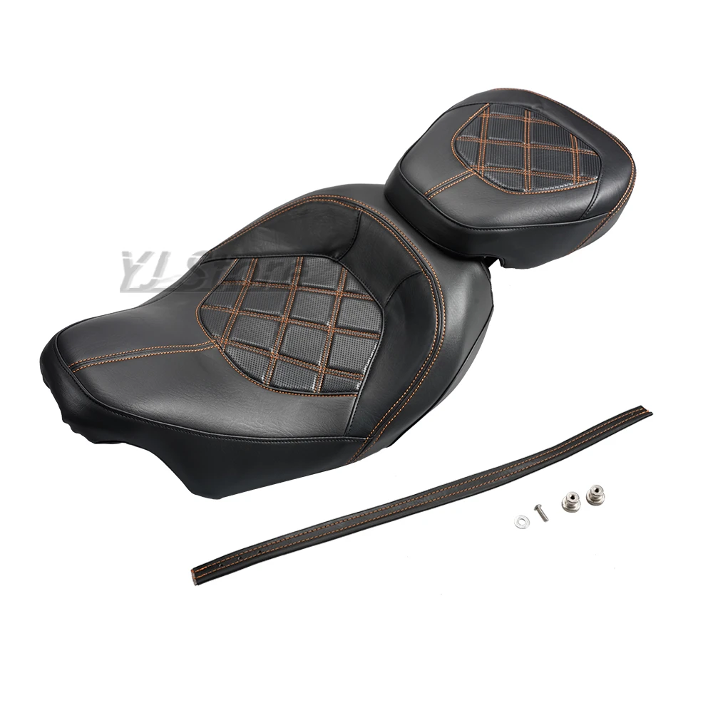 Fit Harley Touring CVO Street Glide 09-22/Road King Special Classic 09-24 Motorcycle Low-Profile Two-Up Driver Passenger Seat - Image 2