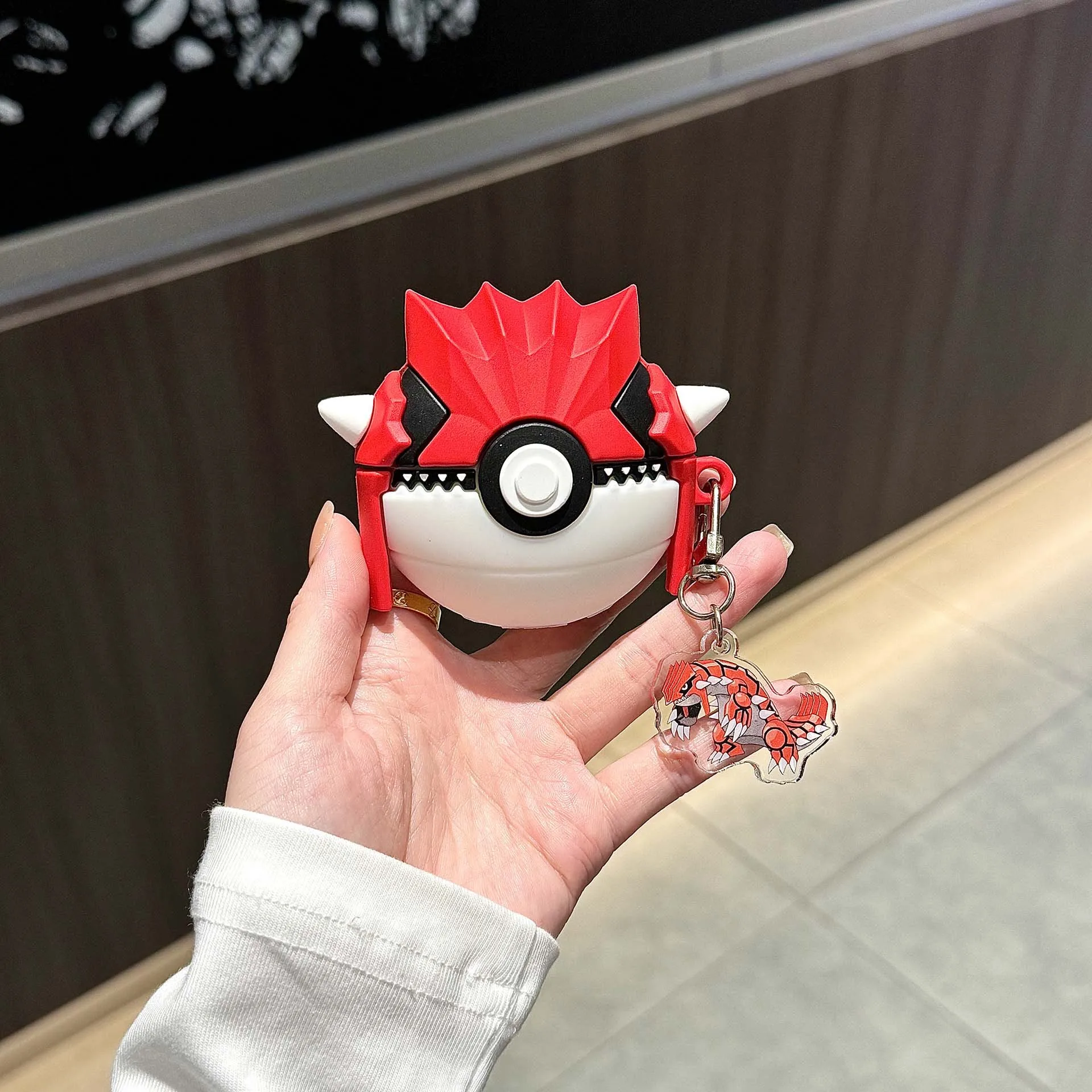 For Airpods Pro 3 Case 2025,Ball Groudon 3D Cartoon Anime Shockproof Earphone Cover For Airpods 4 3 2 1 Case Cover Funda