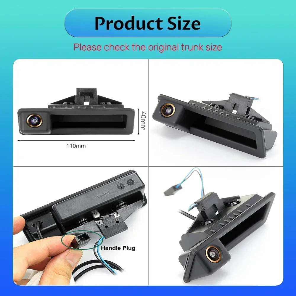 Vehicle AHD 1080P Car Reverse Backup Trunk Handle Camera For BMW E60 E39 E90 E82 E61 X1 E84 X5 X6 E70 E92 E91 3/5 Series E88 E93