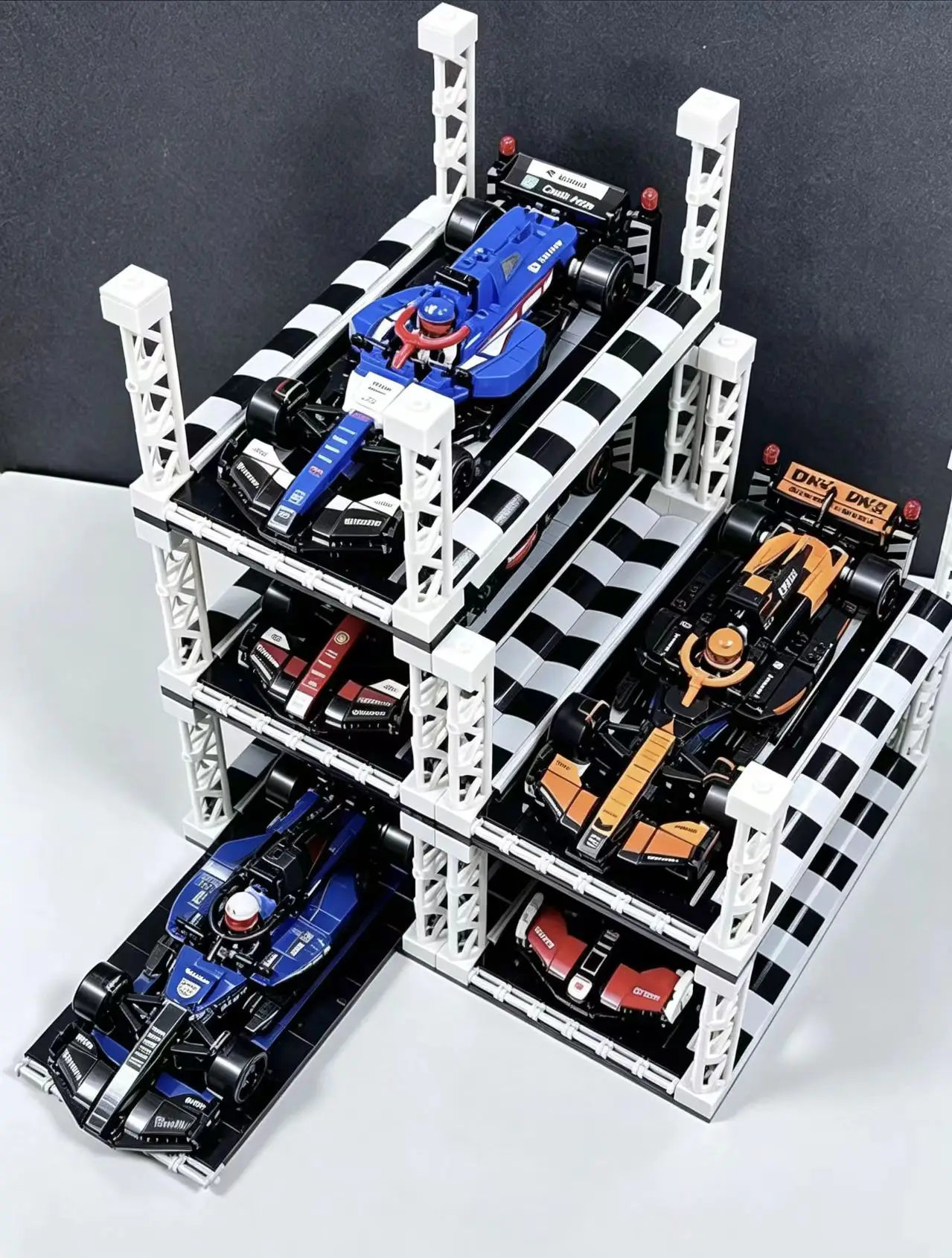 Display Stand Multi-Functional Building Blocks That Can Be Stacked Into Multi-Layer Desktop Storage Racks MOC