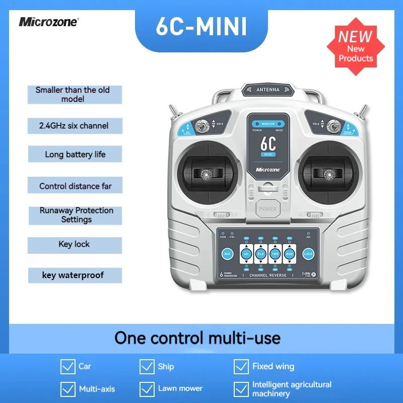 MicroZone MC6C 6C-Mini V2 2.4G 6CH Kontroler Nadajnik MC7RB Odbiornik System radiowy do RC Stałopłat / Samochód / Łódź Samolot Zabawka