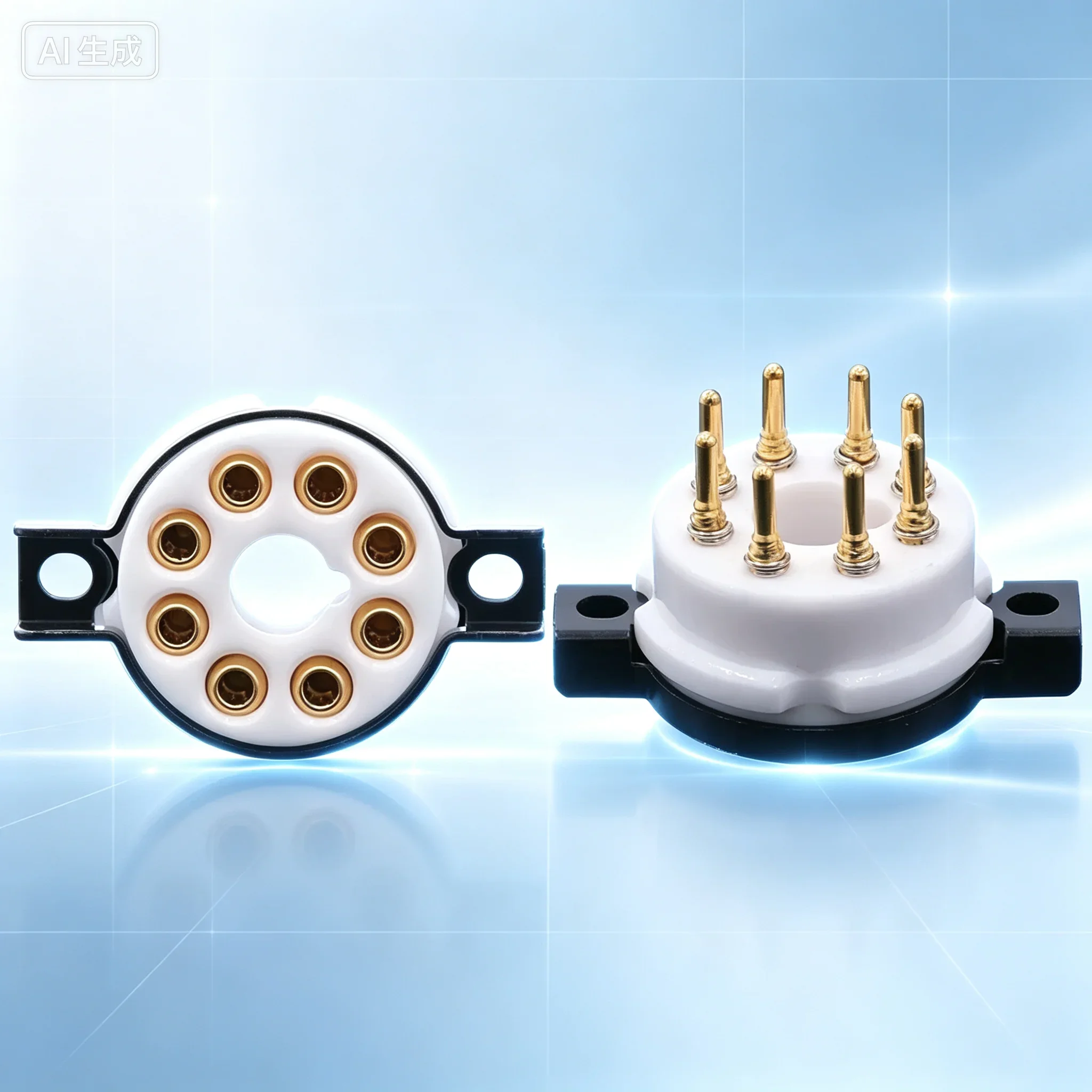 Premium EIZZ Ceramic Tube Socket Base for 8pin Octal Gold Brass Pins EL34 KT88 6550 6V6 274B 6L6 Hifi AMP DIY