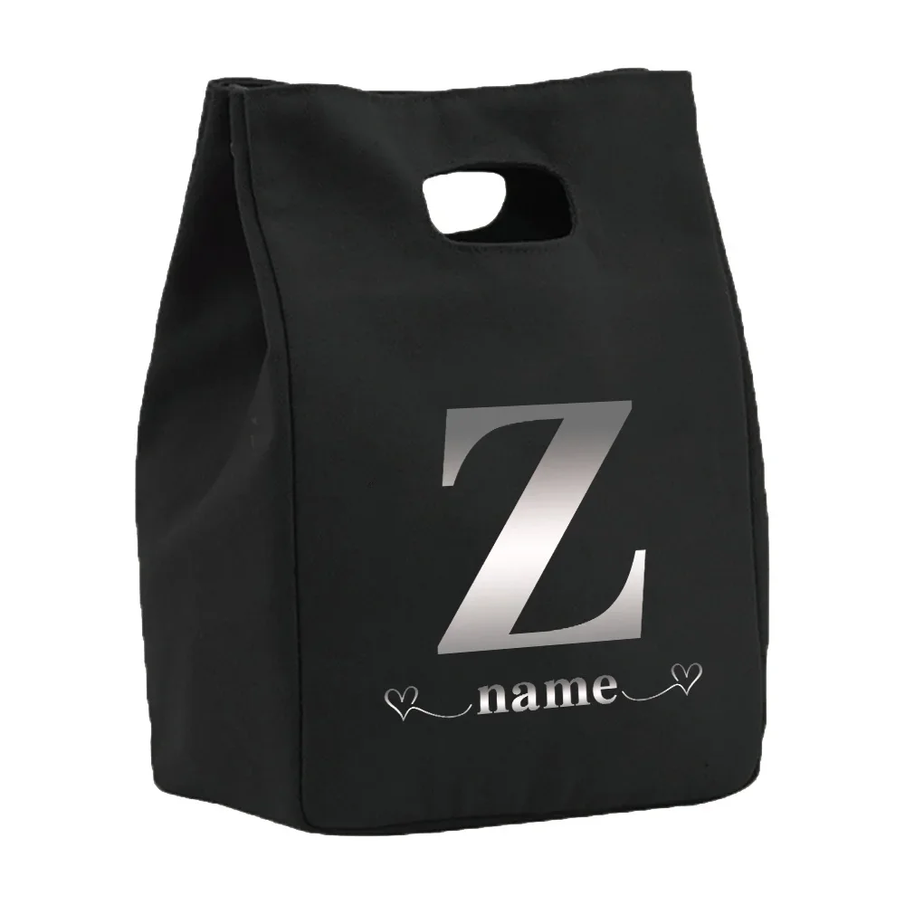 Personalized Customization Name Insulated Lunch Bag Canvas Environmentally Friendly Refrigerated Bag Picnic Portable Handbag