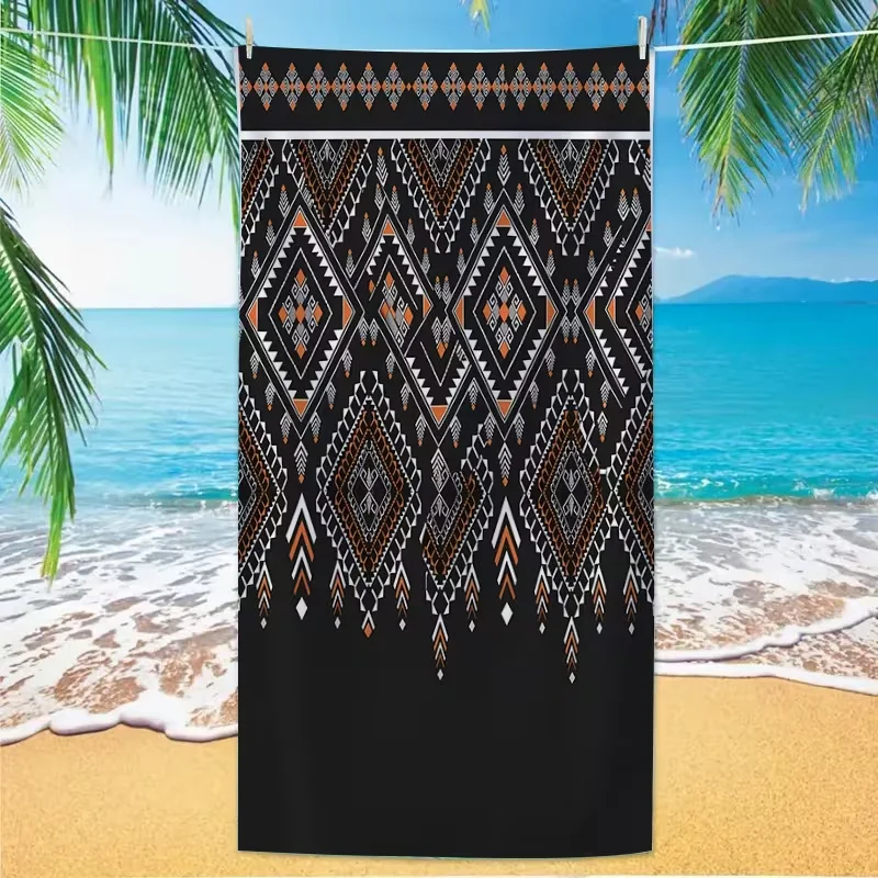 Boho Ethnic Geometric Dreamcatcher Beach Towel Sand Free Blanket Southwest Tribal Arrow Feather Print Towel Summer