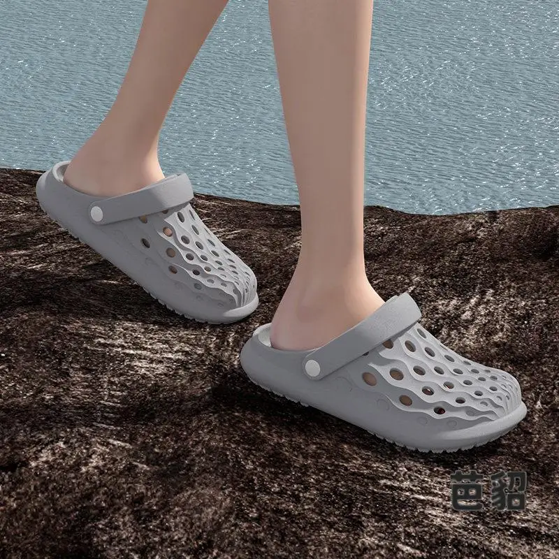 Men's 2026 New Summer Simple Outdoor Wear EVA Anti-slip Lightweight Breathable Two-wear Beach Sandals Clog Shoes