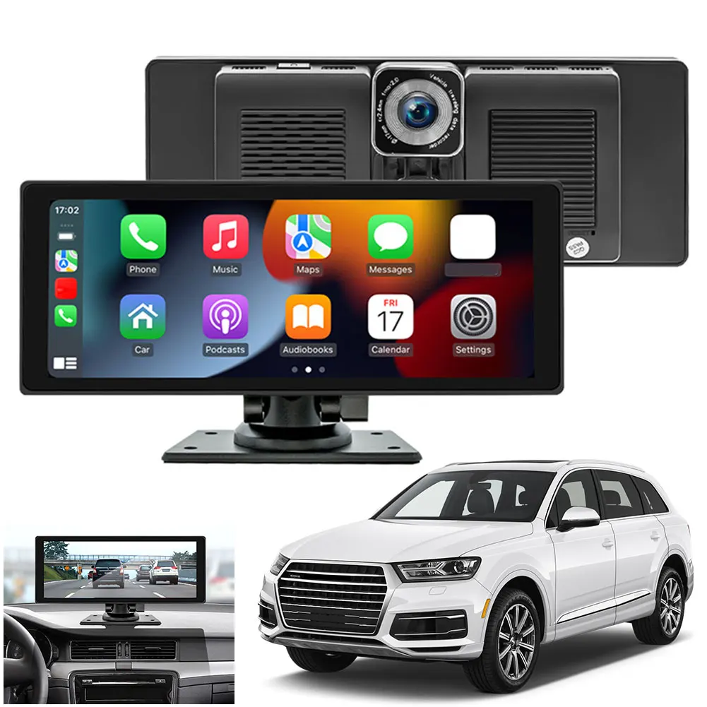 

Wireless Carplay Android Auto Car Stereo Radio Bluetooth-Compatible Dash Cam Portable Car Stereo 10.26 Inch Touchscreen