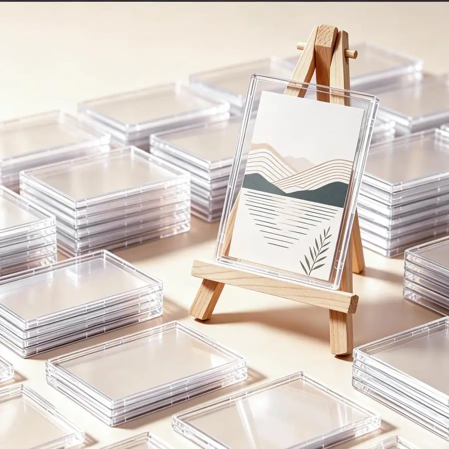 3-20pcs Clear Acrylic Card Case, Tabletop Picture Holders, Display Frame for Photocards, Collectible Card, Desk Decor XJM view 6
