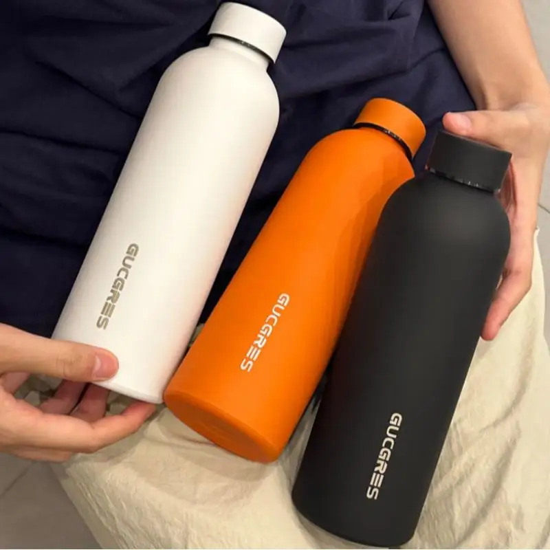 

Elegant Stainless Steel Insulated Water Bottle, Dual-Layer Thickened Portable Sports Cup, Narrow Mouth Design for Easy Carrying