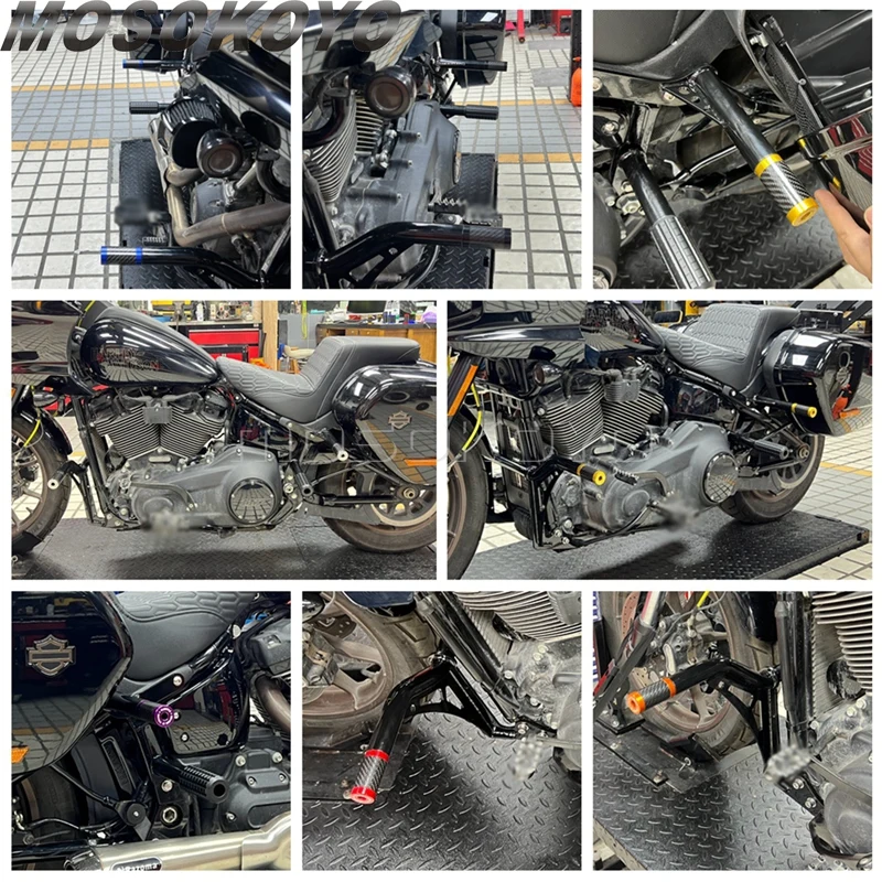 1-1/4 インチハイウェイペグクラッシュバースライダーハーレーソフテイルスリムヘリテージファットボーイブレイクアウトスポーツグライドファットボブエンジンガードエンド