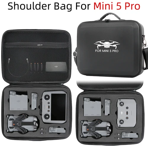 Imagen 1 del producto Bolsa de almacenamiento para Mini 5 PRO, bolso de hombro, Estuche de transporte de viaje, caja portátil para Mini 5 Pro RC 2/RC-N3, accesorios para controlador de Dron