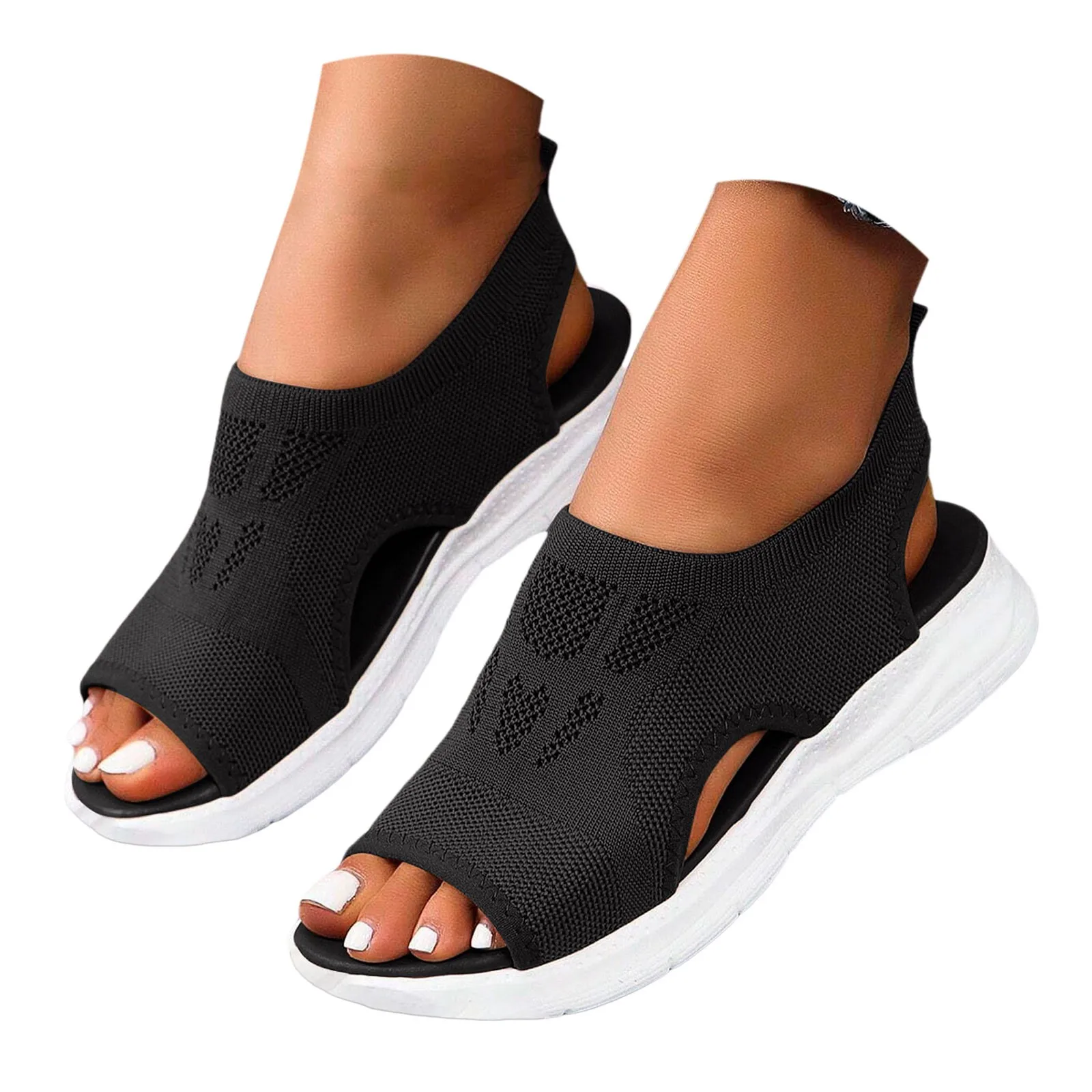 صنادل نسائية صيفية مقاس 8 صنادل نسائية لتقويم العظام قابلة للتنفس أحذية تنس مريحة للمشي #5