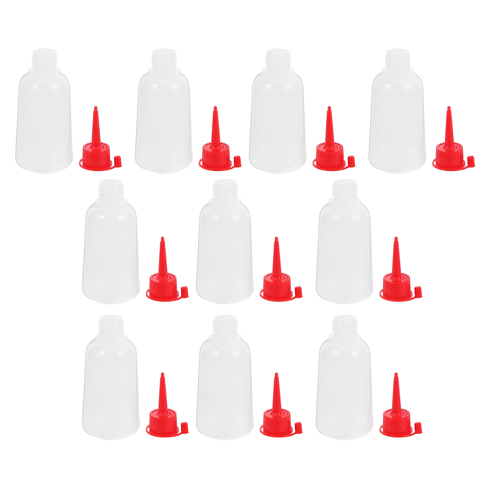 10pcs 100ml 병 빈 접착제 스퀴즈 스퀴즈 병 페인트 병 페인트 바늘 팁 클리어 애플리케이터 샘플 병 시럽