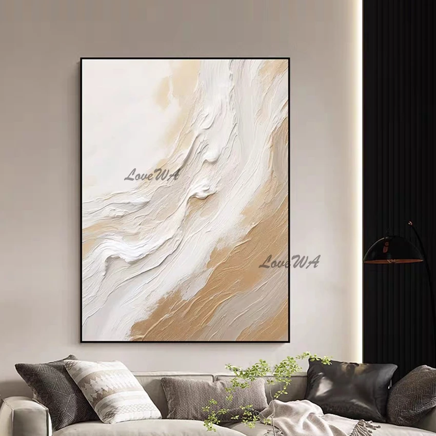 

Холст, акриловое украшение, безрамное изображение, большой размер, абстрактный дизайн, текстурированный нож, картины маслом, современное искусство, стена