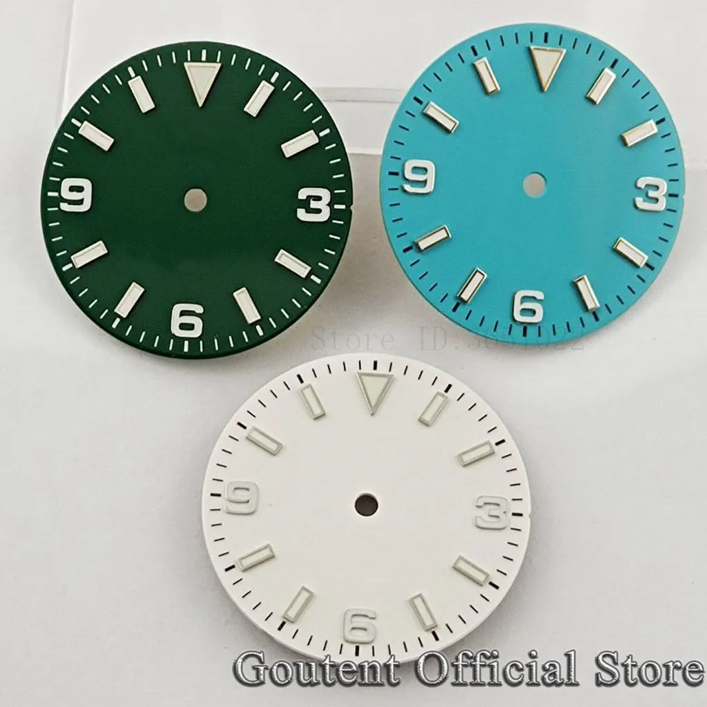 Goutent New 29mm Sterile Watch Dial Green Luminous Fit NH35 NH36 ETA 2836 2824 PT5000 Miyota 8205/8215/821A DG2813/3804 Movement