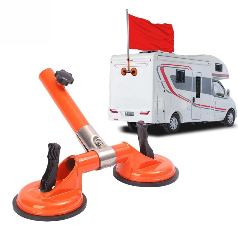 Flag bracket Suction cup Double claw car flagpole Suction cup type Universal model Nail-free and sticky-free Easy installation