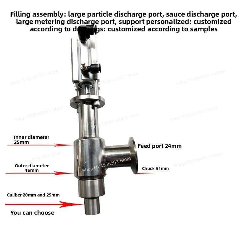304 Filling Machine Discharge Nozzle Paste Liquid Filling Head Accessories Anti-drip Filling Head