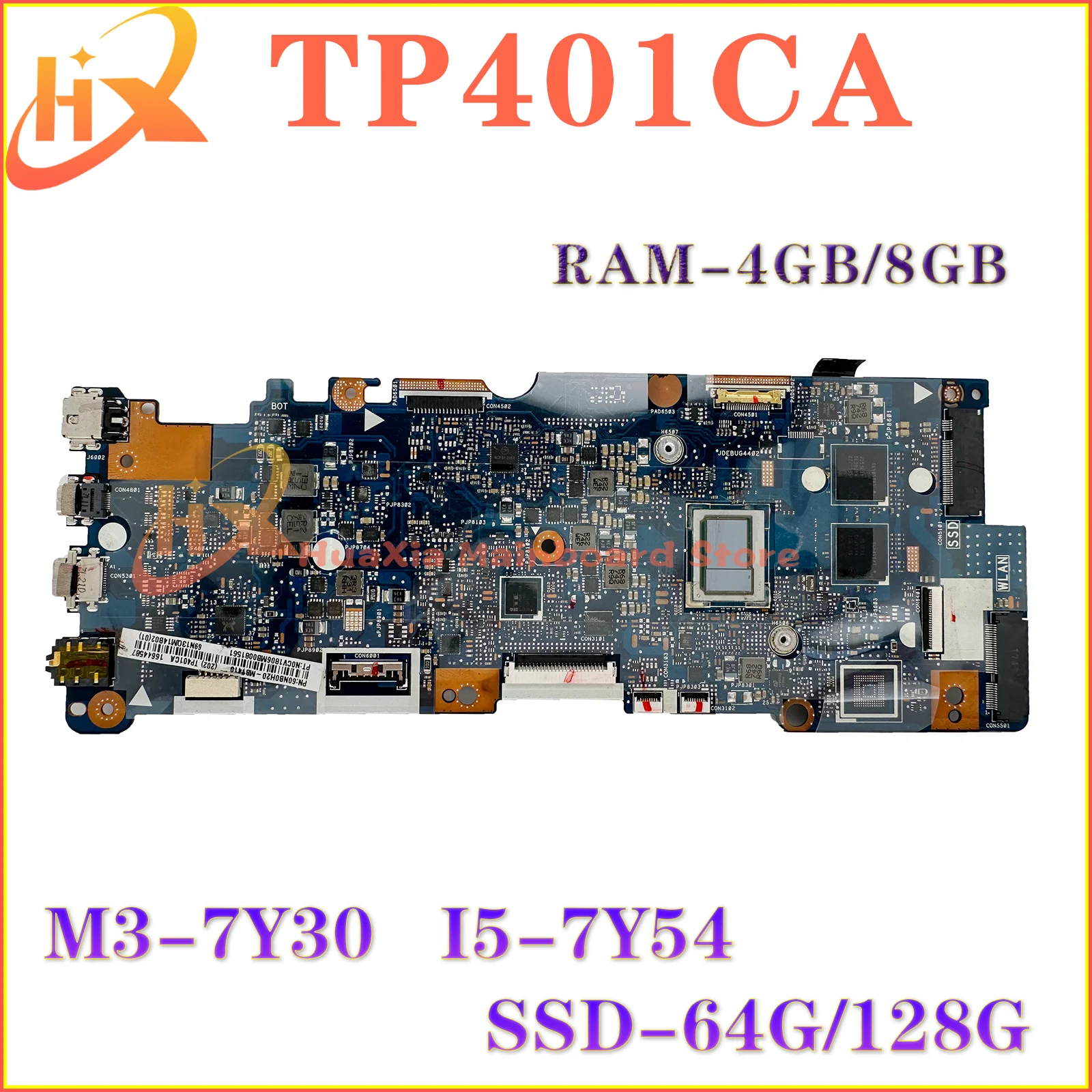 

KEFU TP401CA Notebook Mainboard For ASUS VivoBook 14 TP401C TP401CA Laptop Motherboard W/M3-7Y30 I5-7Y54 64GB/128G-SSD 4GB/8GB