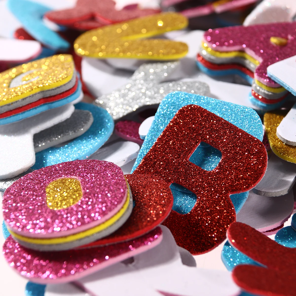 

150 Pcs Letter Stickers Glitter Foam Assorted Colors Kids Educational Toys Self Adhesive Lightweight Shiny for Learning