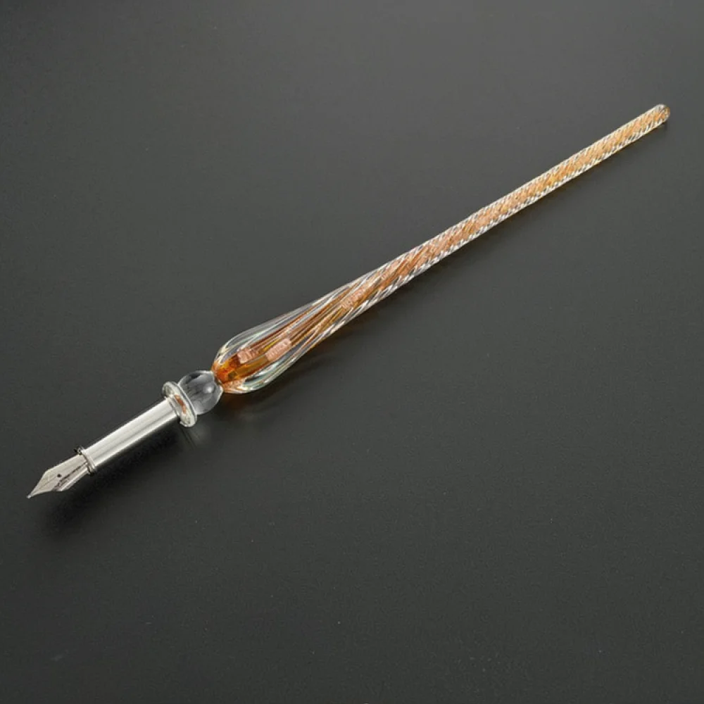 Vintage Glass Calligraphy Pen Set Creative Starry Style Ink Pen Stationery Art Writing Instrument For Students Gift