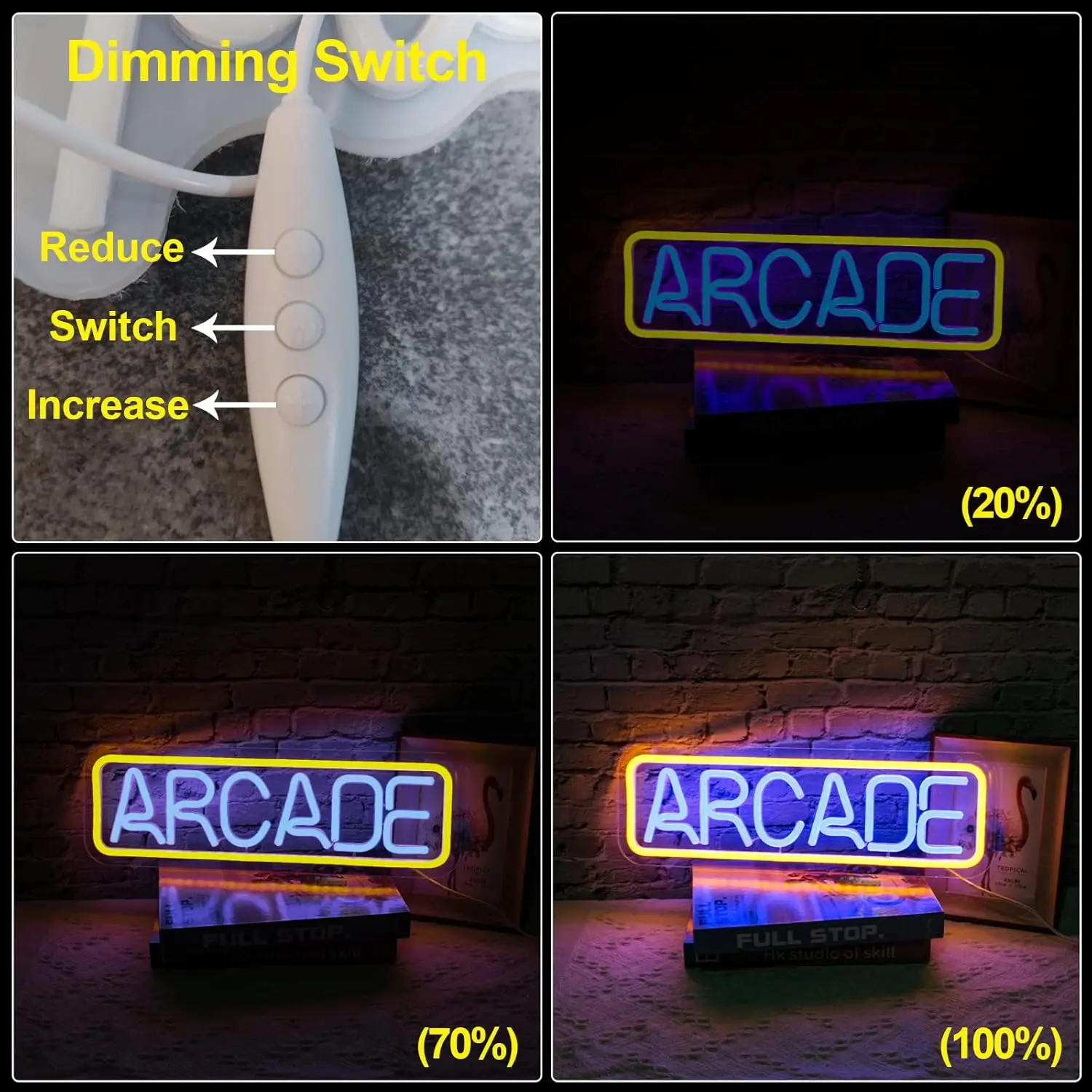 Letrero de neón Arcade, luz de neón, letreros LED, letras iluminadas para sala de juegos, hogar, Bar, Club, dormitorio, Pub, decoración de pared, regalo de cumpleaños, rosa