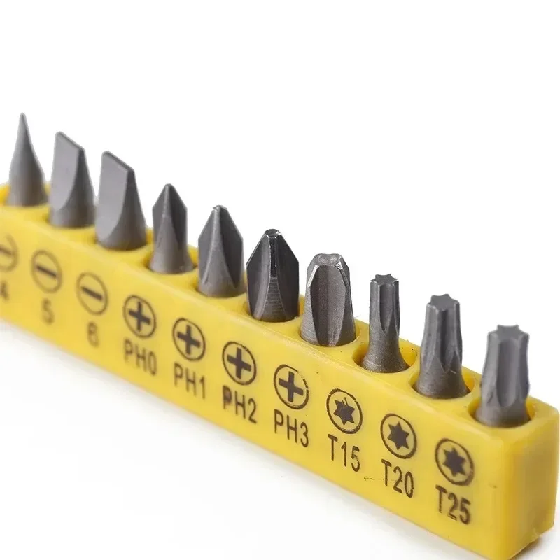 Set di punte per inserti da 1/4 "strumento di manutenzione per la riparazione cacciavite elettrico antiscivolo nero/giallo sostituzione del gambo esagonale