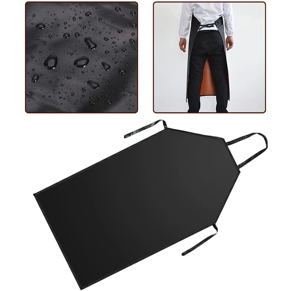 Waterproof Apron Leather Apron Chef Butcher Work Heavy Duty Royal Black Kitchen Restaurant Labor Protection Home Applian