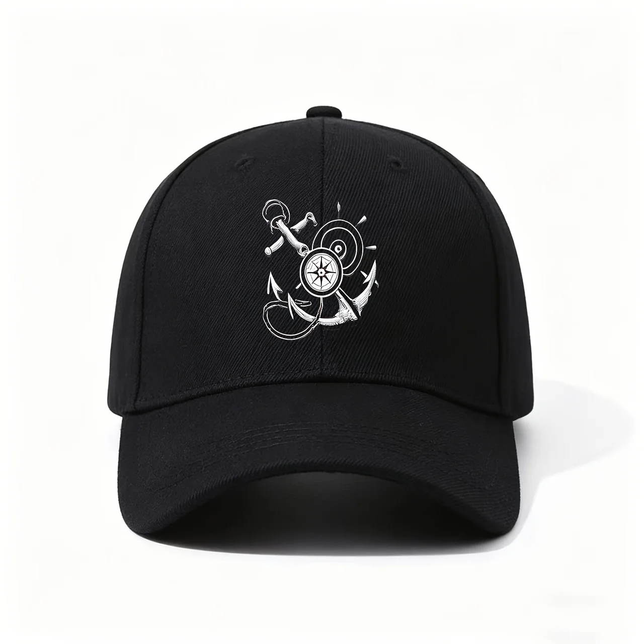Nautical-Themed Cap, Featuring Anchor, Compass, And Ship Wheel Design, Ideal for Daily Outings, Beach Vacations, And Camping Tri