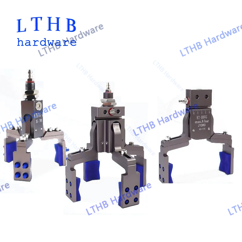 Pneumatic Gripper Adjustable Manipulator Fixture with Anti Slip Pad Sensor Switch Two-claw Injection Molding Automated Clamper