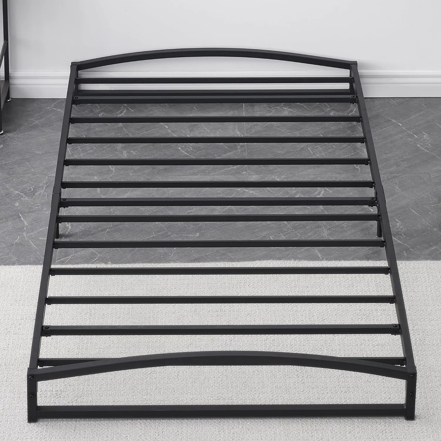 

6 Inches High Metal Platform Queen Size Bed Frame, Mattress Foundation, Metal Slat Support, No Box Spring Needed