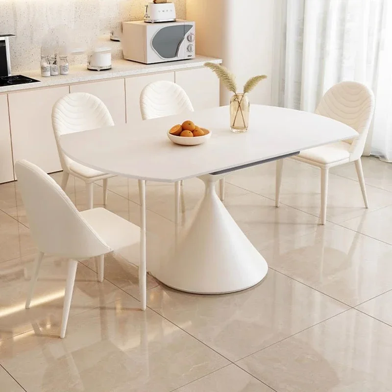 Designer Small Space Table Living Room Extendable Nordic White Dining Table Chairs Restaurant Nordic Mesa De Comedor Funiture