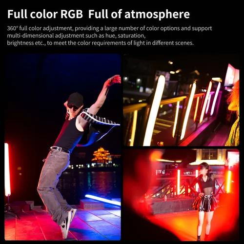 Imagen 2 del producto INKEE GCA30C Luz de tubo RGB a todo color 30W 2000k-10000k Luz de relleno inflable de aire Barra de luz LED portátil de mano, longitud 90CM