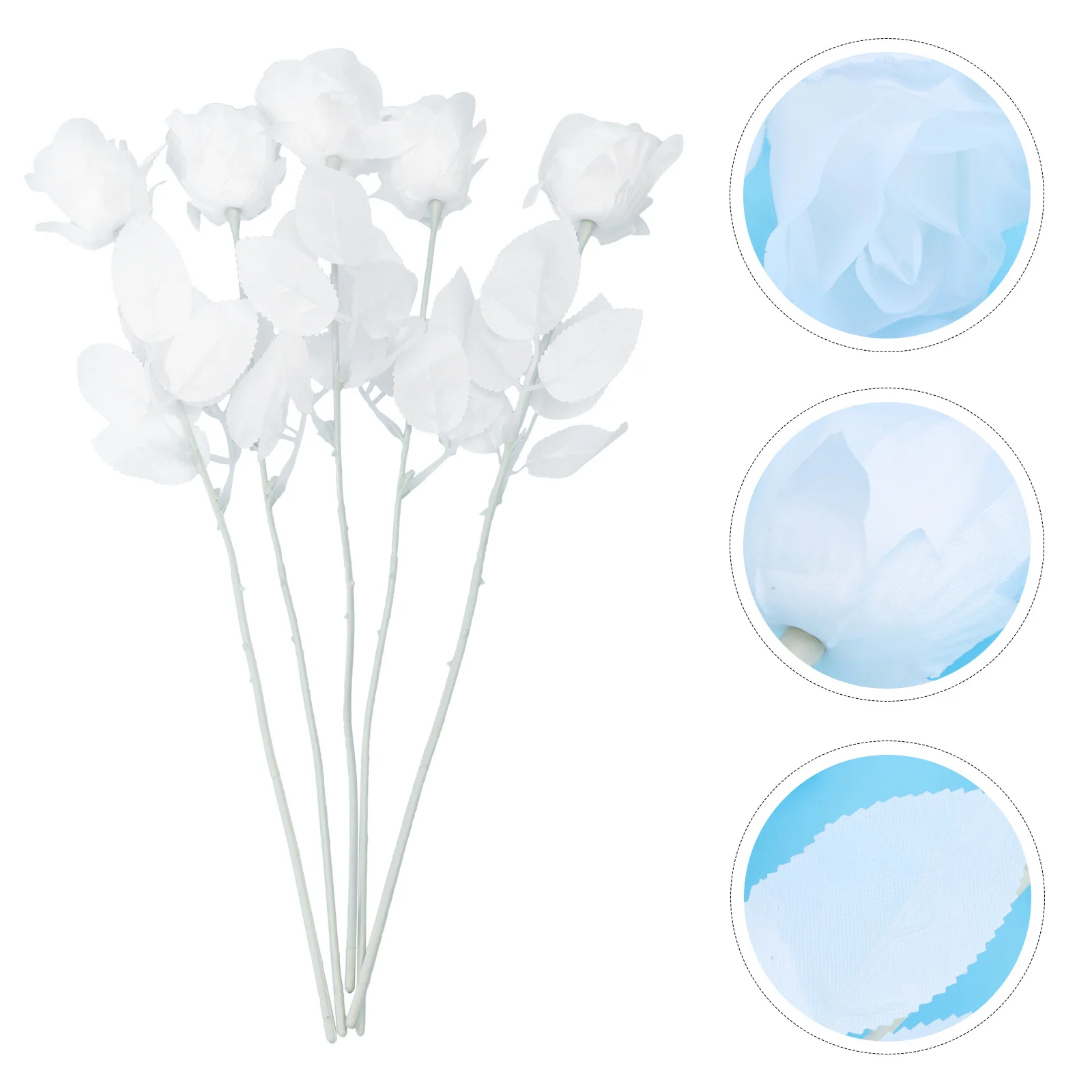 

5Pcs Fake Rose Decoration Simulated Floral Branch for Wedding Scene Layout DIY Ornament Romantic Table Centerpiece Home Decor